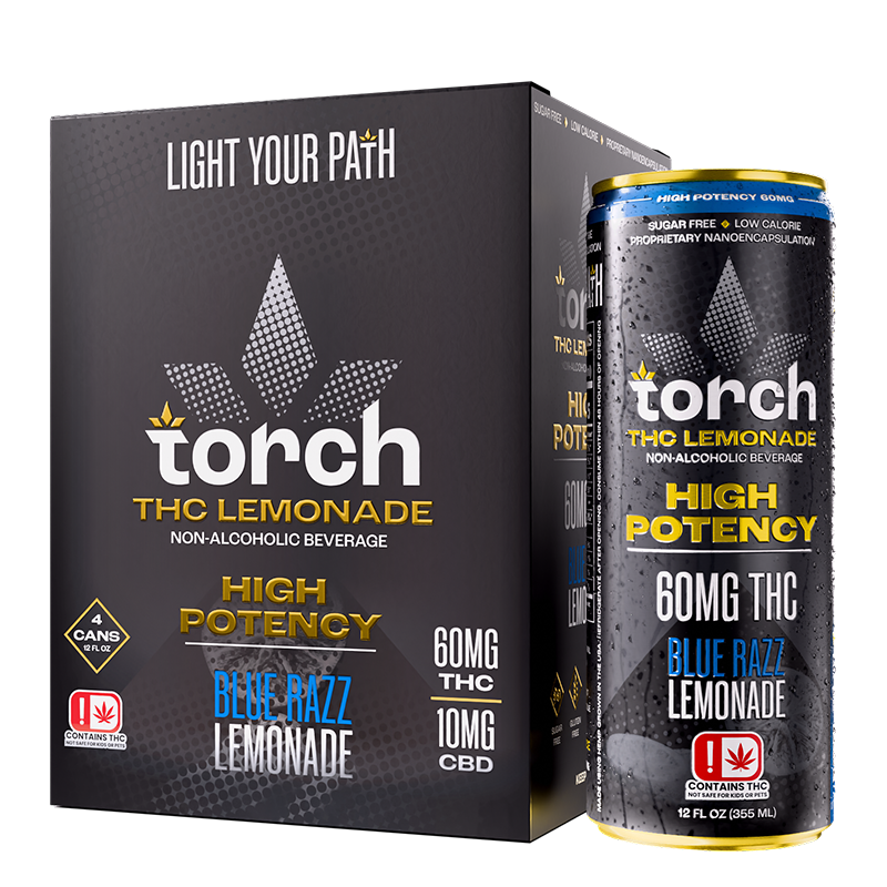 Torch Blue Razz Lemonade High Potency D9 THC Seltzer