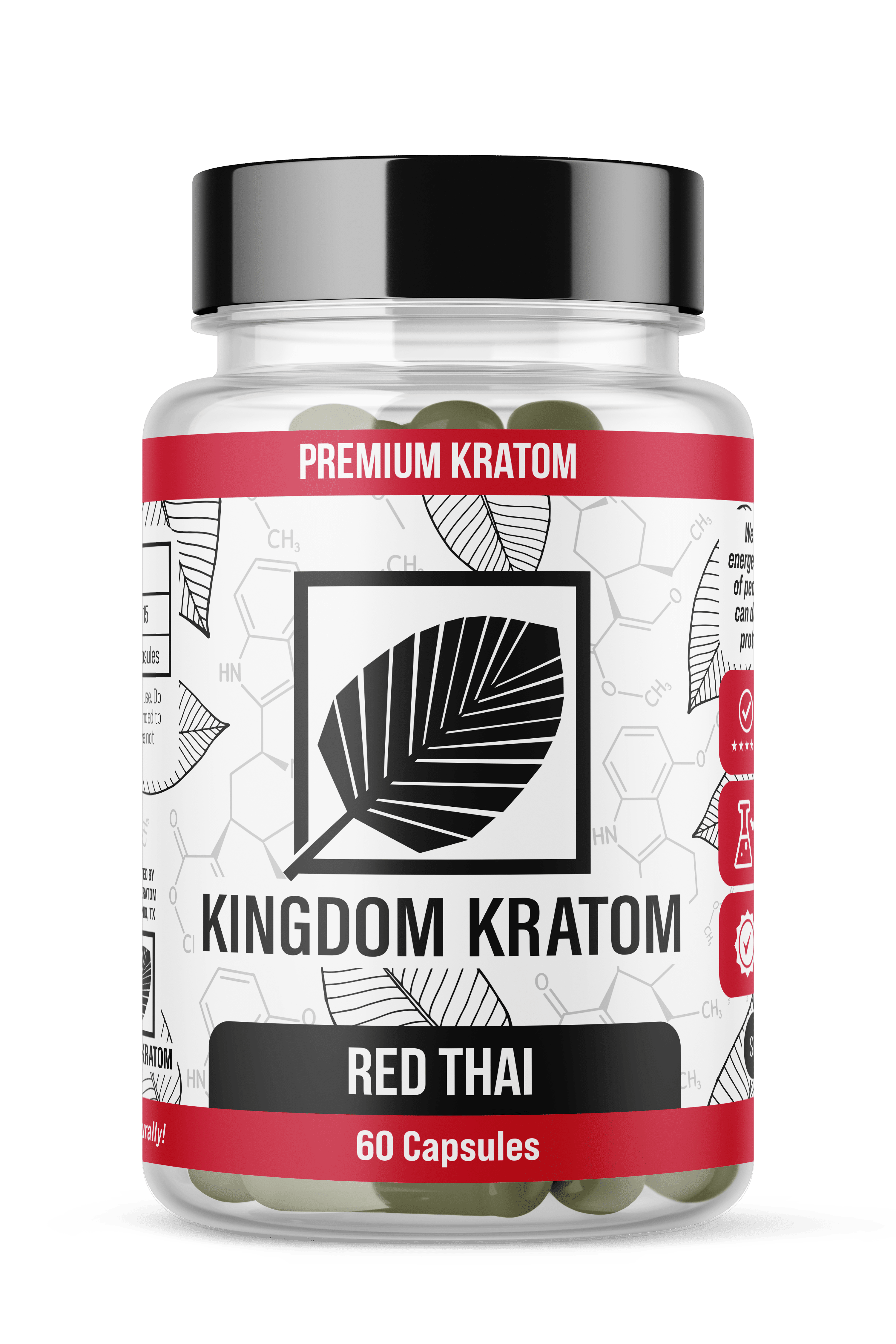 Kingdom Kratom Red Vein Thai Kratom Capsules