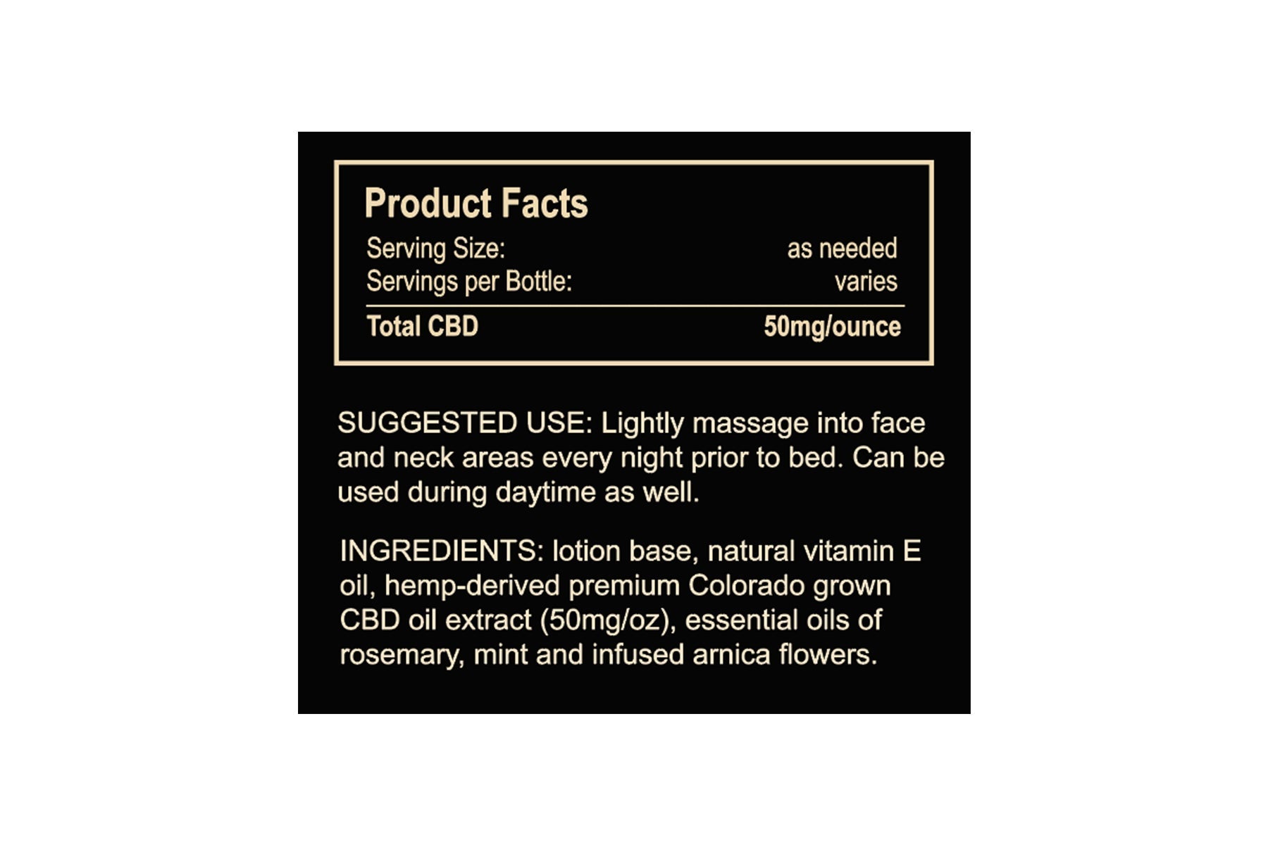 Imbue CBD Topical Facial Cream of Full Spectrum Hemp Extract