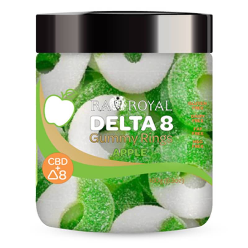 RA Royal CBD | Apple CBD + Delta 8 THC Gummy Rings - 800mg