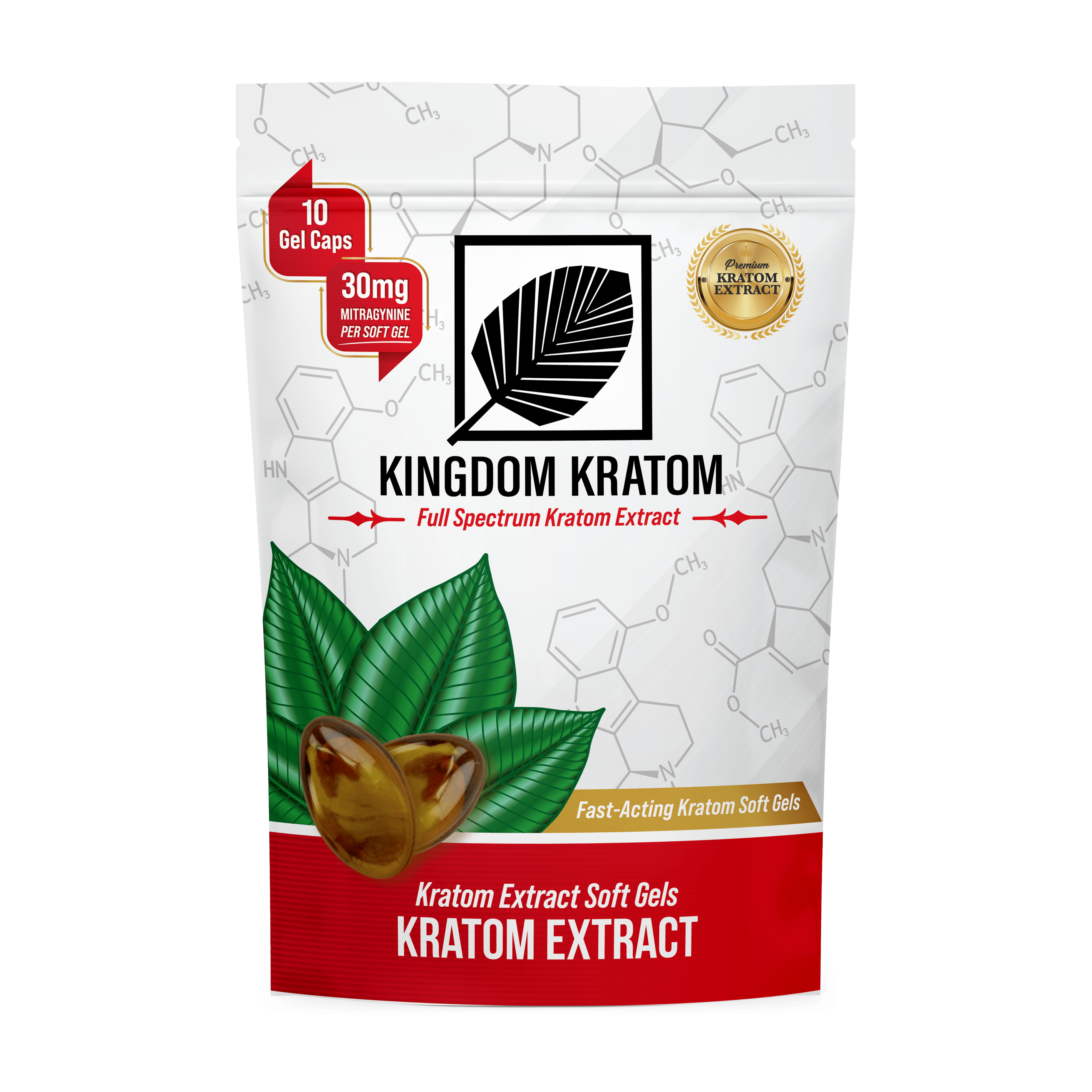 Kingdom Kratom 30mg Liquid Extract Gel Capsules