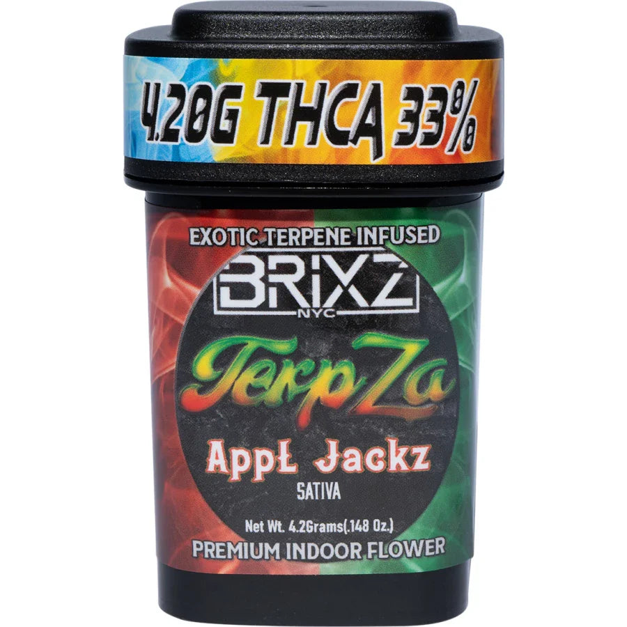 BRIXZ NYC TerpZa Exotic Terpene Infused THCA Premium Indoor Flower 4.20g -(AppL Jackz – Sativa)