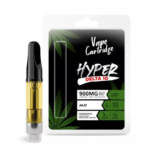 AK47 Strain Cartridge - Delta 10 THC Hyper 900mg (1ml) Best Sales Price - Vape Pens