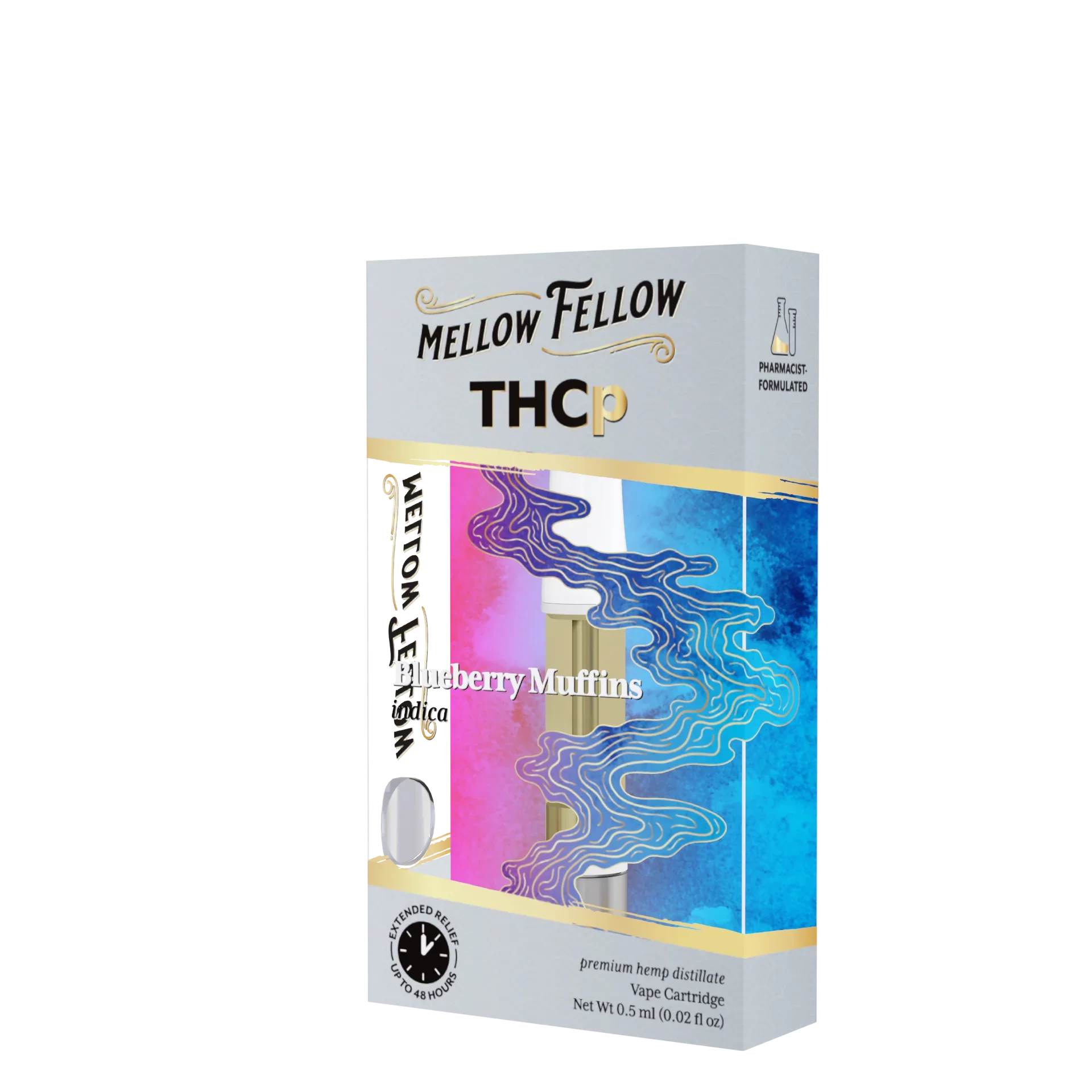 Mellow Fellow THCp 0.5ml Vape Cartridge - Blueberry Muffins (indica)