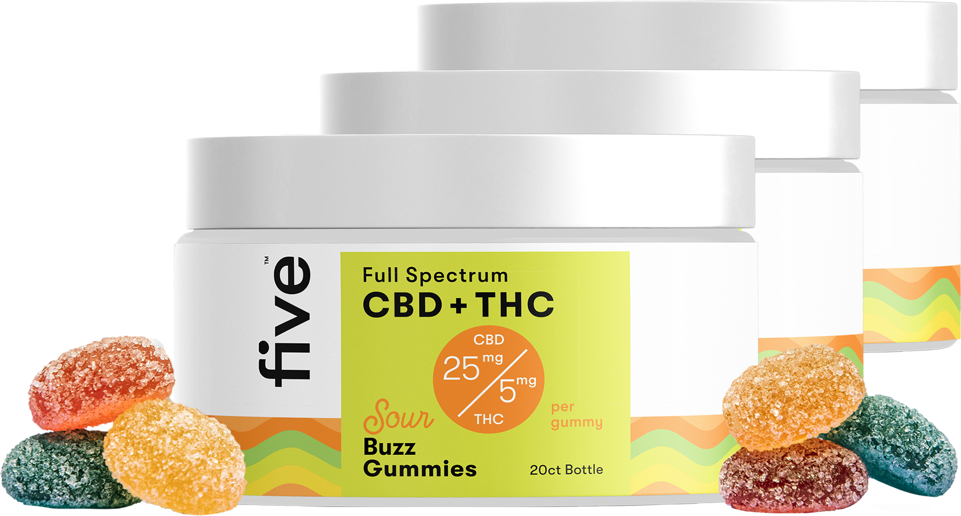 Five CBD Full Spectrum CBD + THC Gummies [Free]