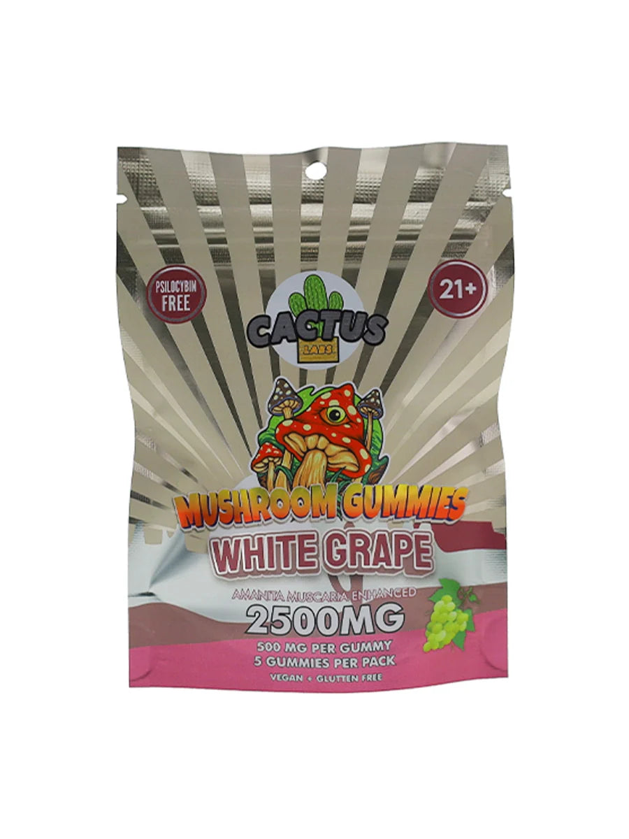 White Grape Cactus Labs Amanita Muscara Mushroom Gummies 2500mg Best Price