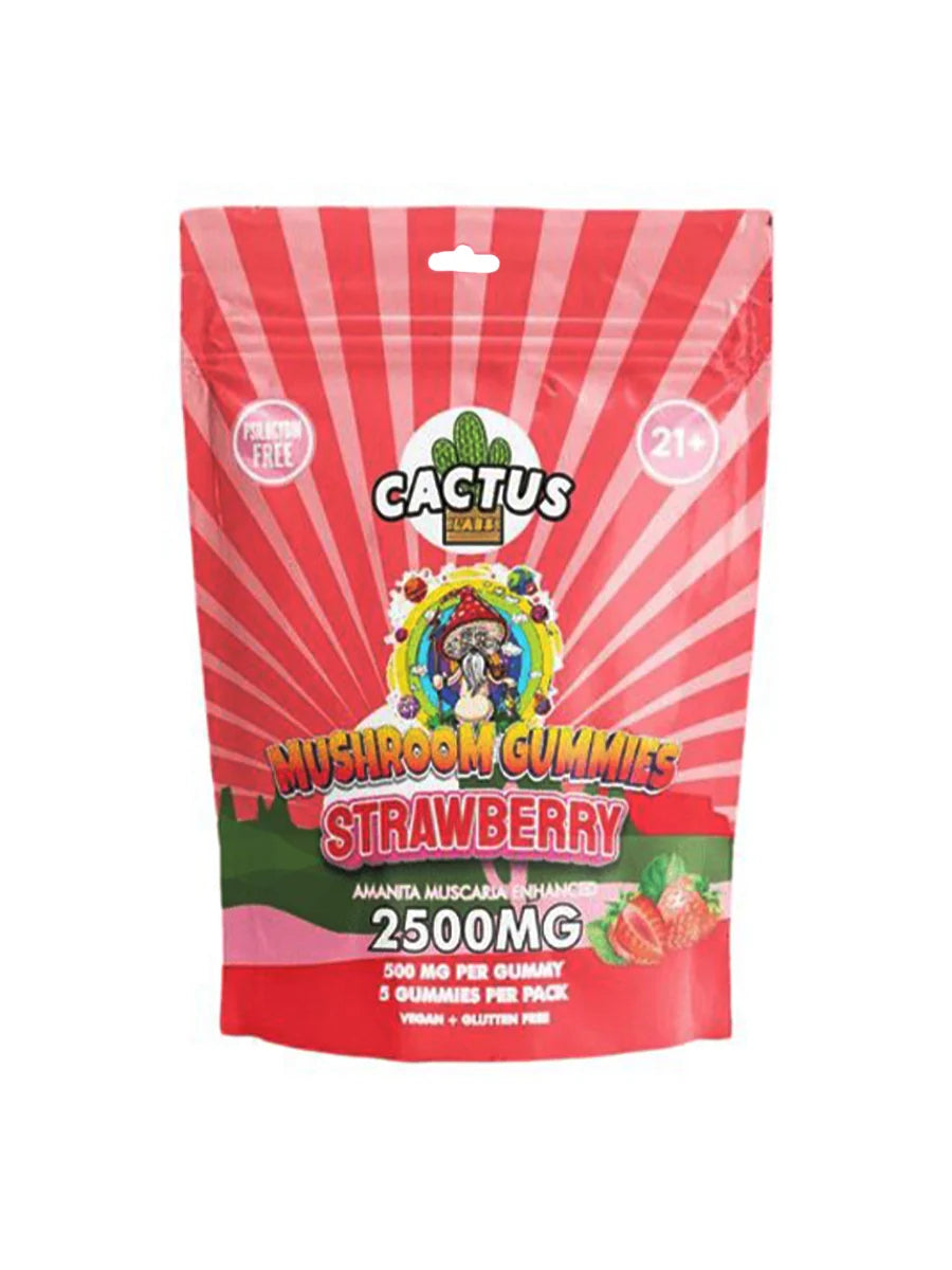 Strawberry Cactus Labs Amanita Muscara Mushroom Gummies 2500mg Best Price