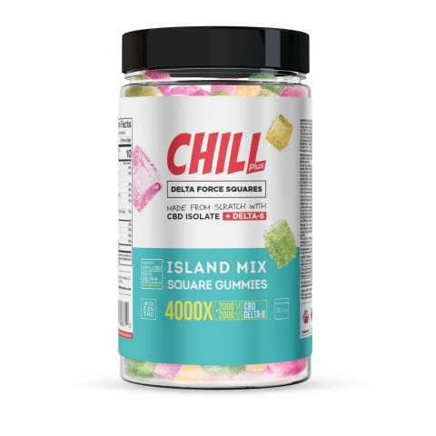 Chill Plus Delta-8 Square Gummies Island Mix 4000X Best Price