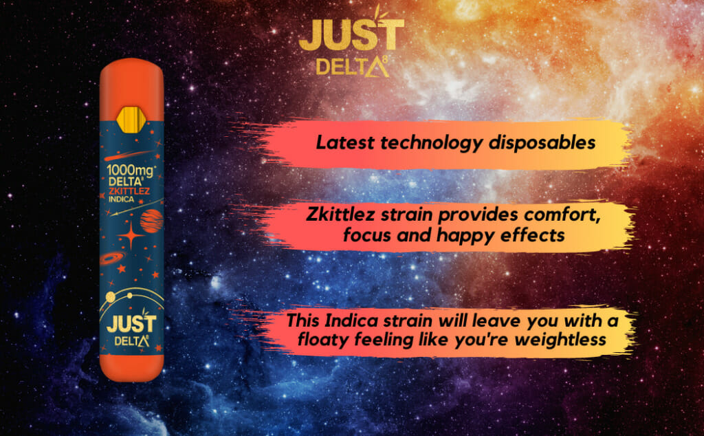 Just Delta - Delta 8 Disposable Cartridge 1000mg Zkittlez