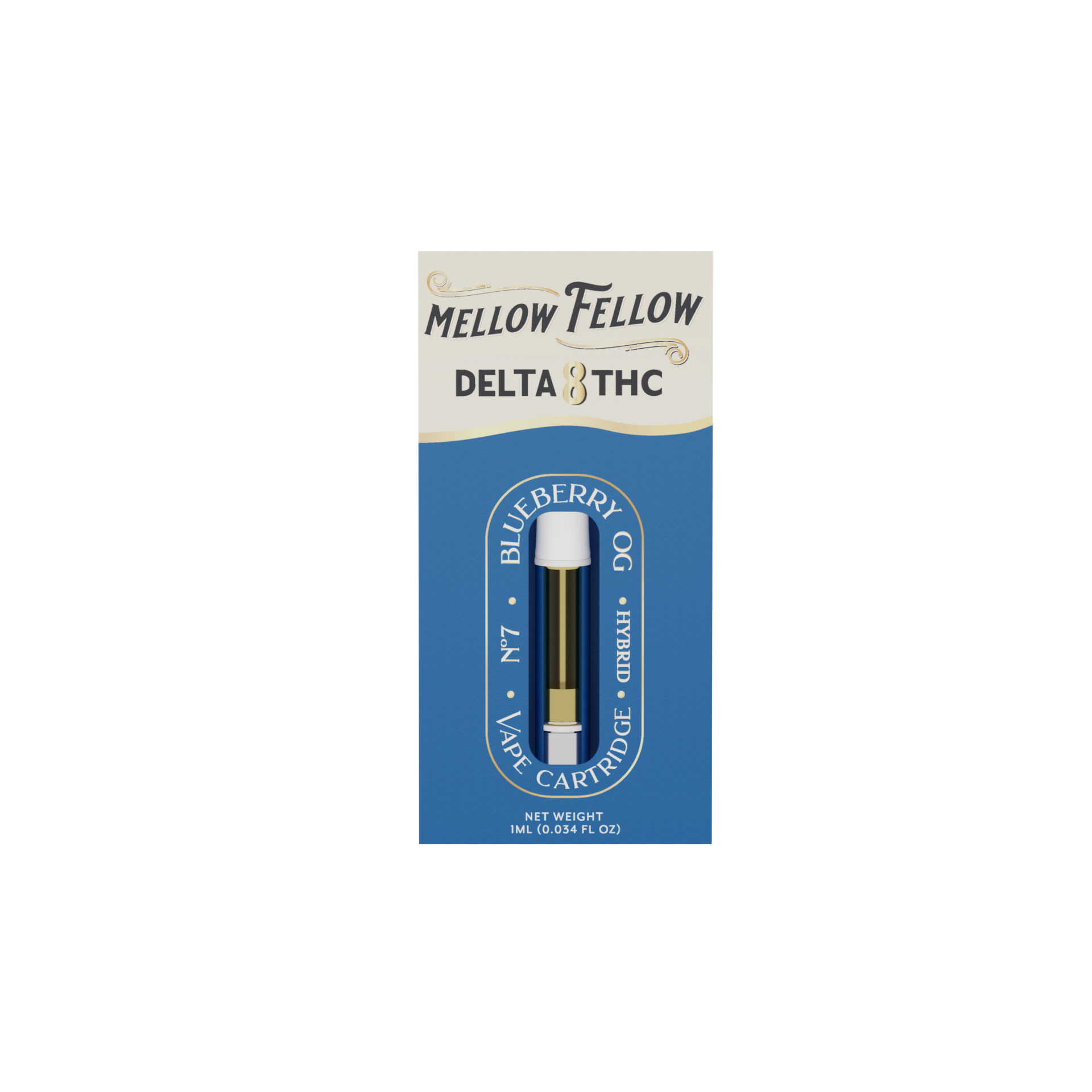 Mellow Fellow Delta 8 1ml Vape Cartridge Blueberry OG