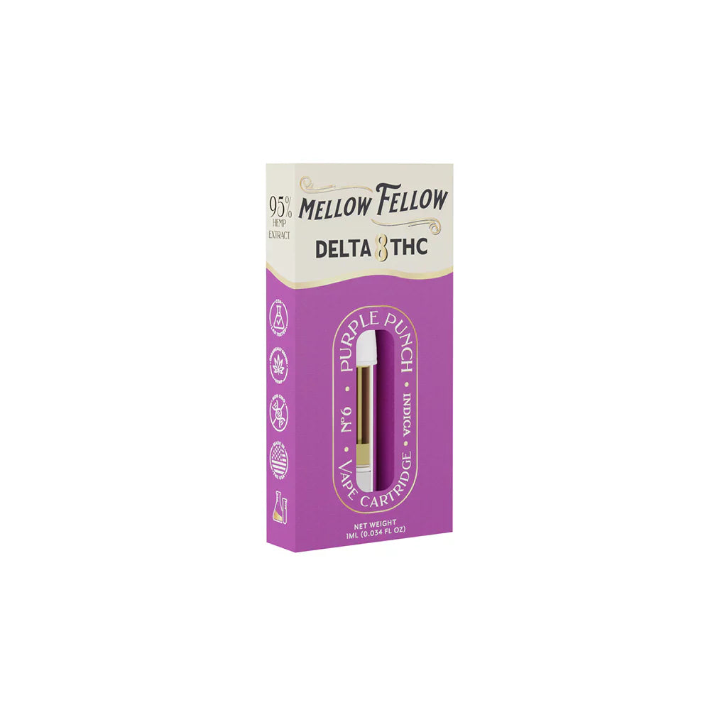 Mellow Fellow Delta 8 1ml Vape Cartridge Purple Punch