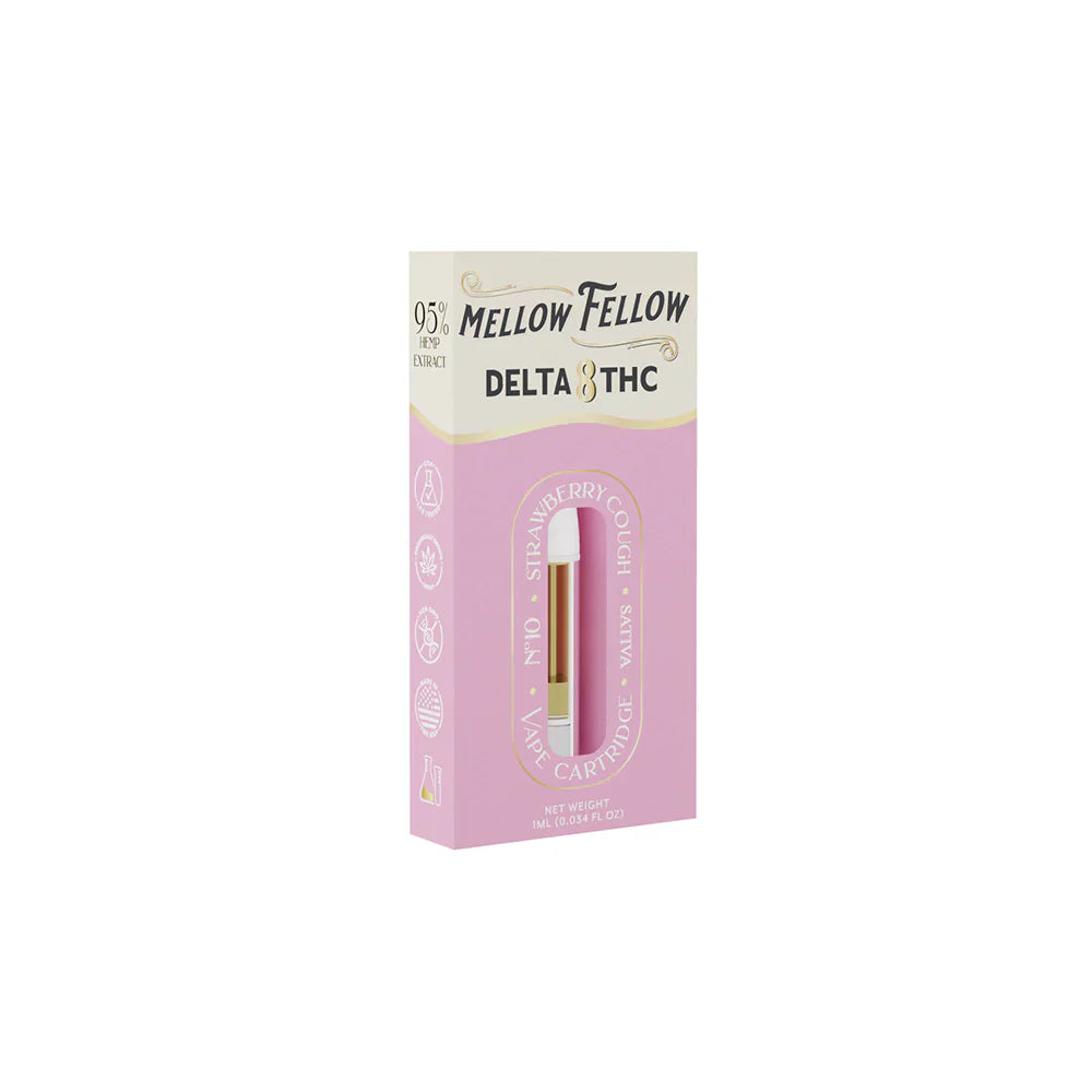 Mellow Fellow Delta 8 1ml Vape Cartridge Strawberry Cough