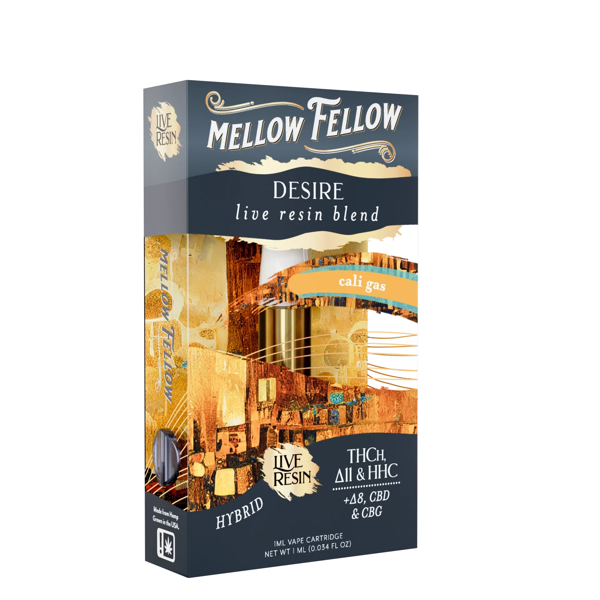 Mellow Fellow Desire Blend 1ml Live Resin Vape Cartridge - Cali Gas (Hybrid)