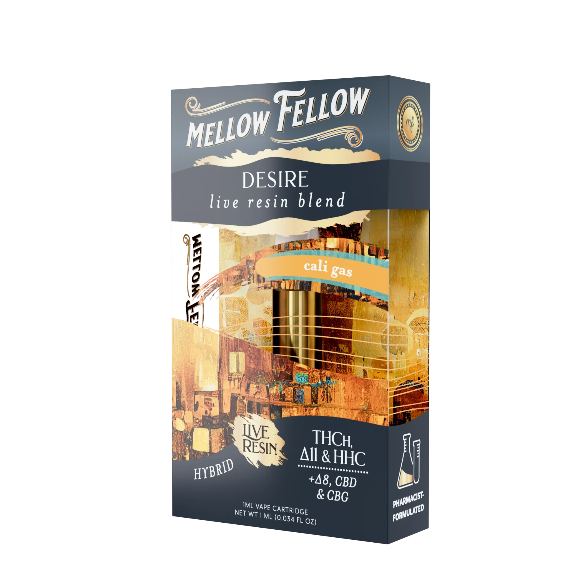 Mellow Fellow Desire Blend 1ml Live Resin Vape Cartridge - Cali Gas (Hybrid) Best Price