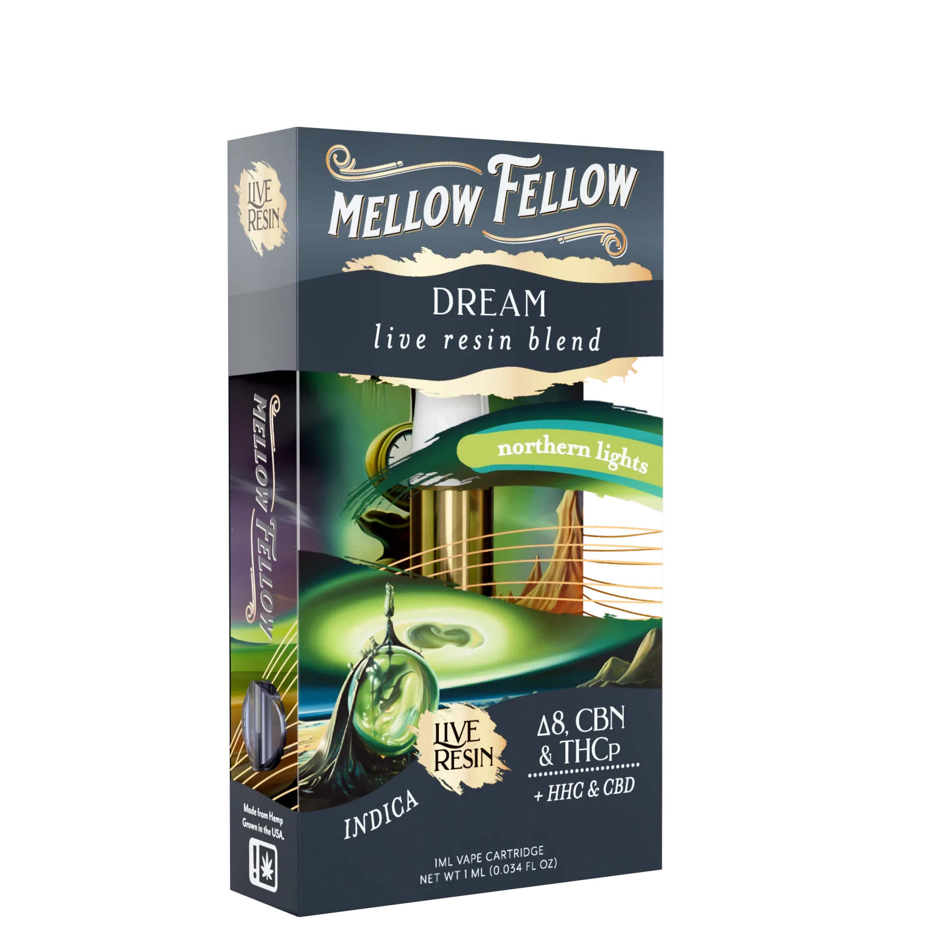 Mellow Fellow Dream Blend 1ml Live Resin Vape Cartridge - Northern Lights (Indica)