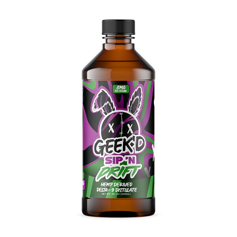 Sip ‘N Drift Delta 9 THC Syrup – Grape Apple – 800mg – Geek’d