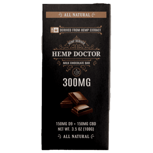 The Hemp Doctor 1:1 D9:CBD Chocolate Bar 300mg