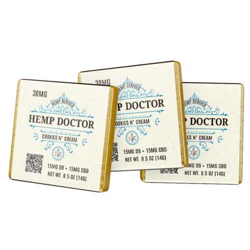 The Hemp Doctor 1:1 D9:CBD Cookies & Cream Minis 30mg