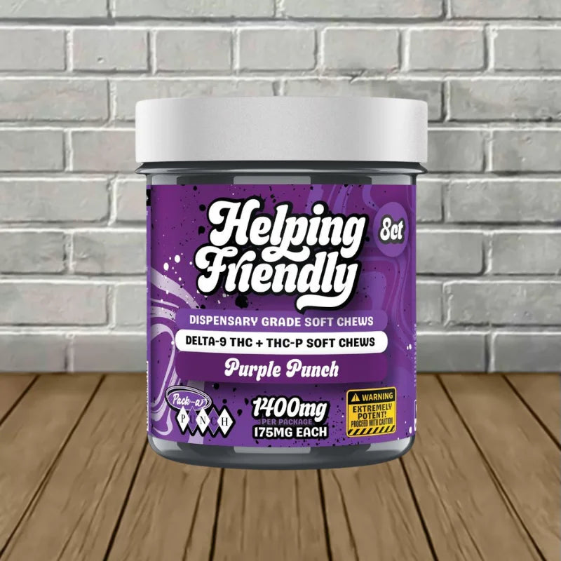 Helping Friendly Dispensary Grade Delta 9 THC + THCP Soft Chews 1400mg