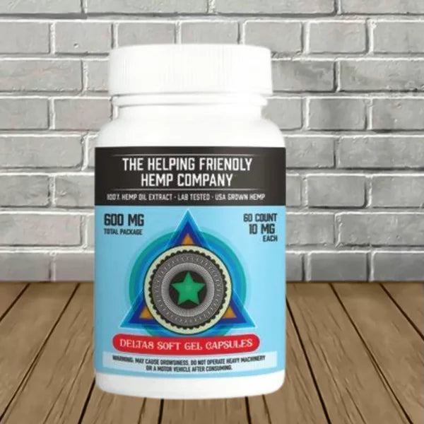 Helping Friendly Hemp Delta 8 THC Soft Gel Capsules 600mg