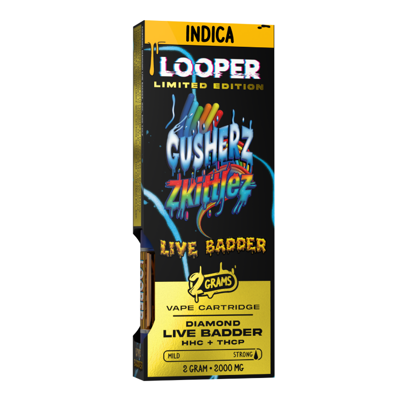 Looper Vape Live Badder 2g Cartridge: Gusherz x Zkittlez