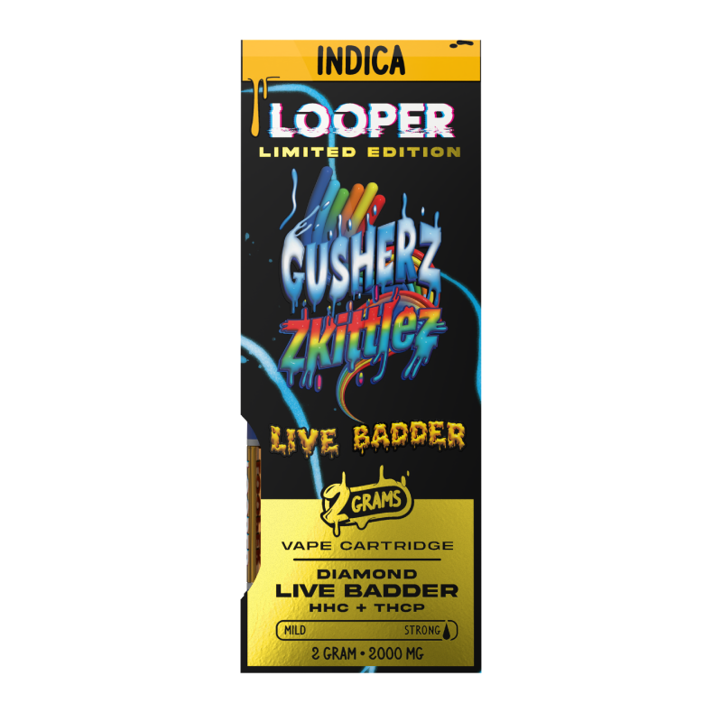 Looper Vape Live Badder 2g Cartridge: Gusherz x Zkittlez