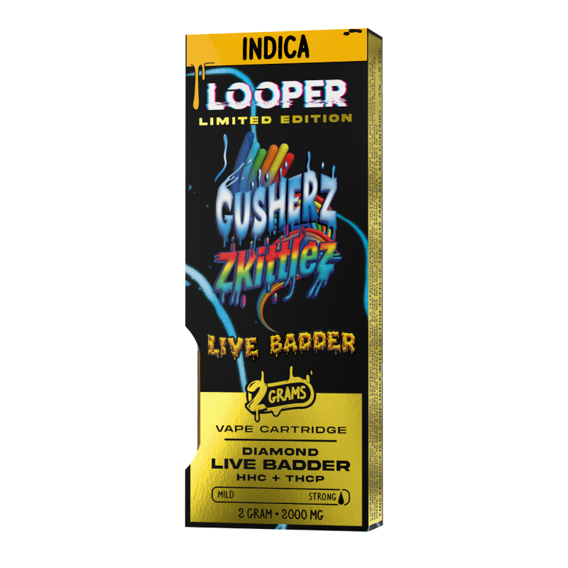 Looper Vape Live Badder 2g Cartridge: Gusherz x Zkittlez