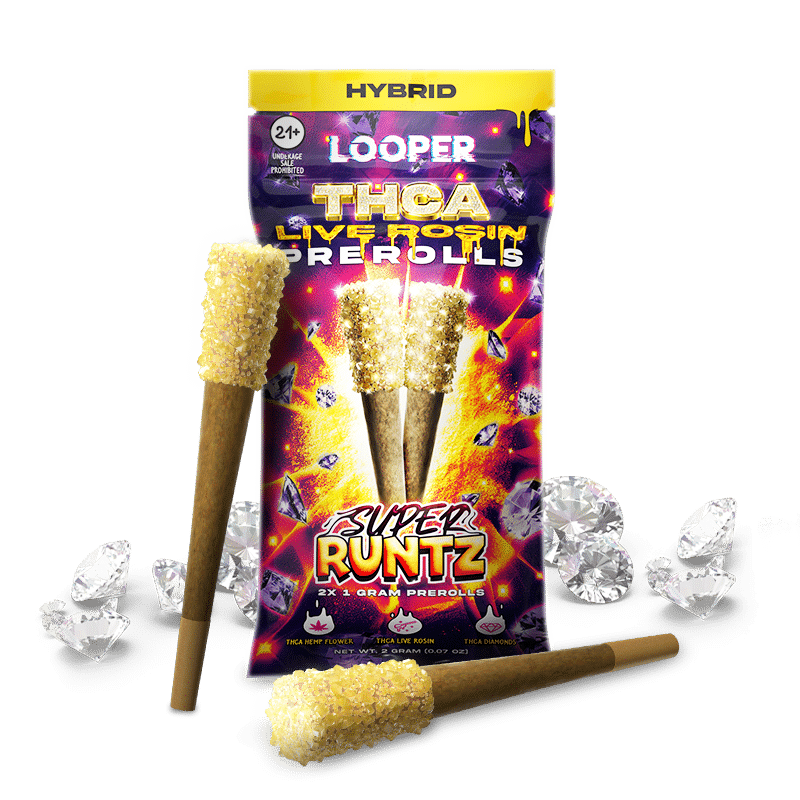 Looper Vape THCA Live Rosin Prerolls 1G: Super Runtz