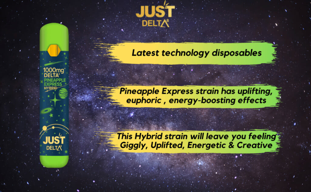 Just Delta - Delta 8 Disposable Cartridge 1000mg Pineapple Express