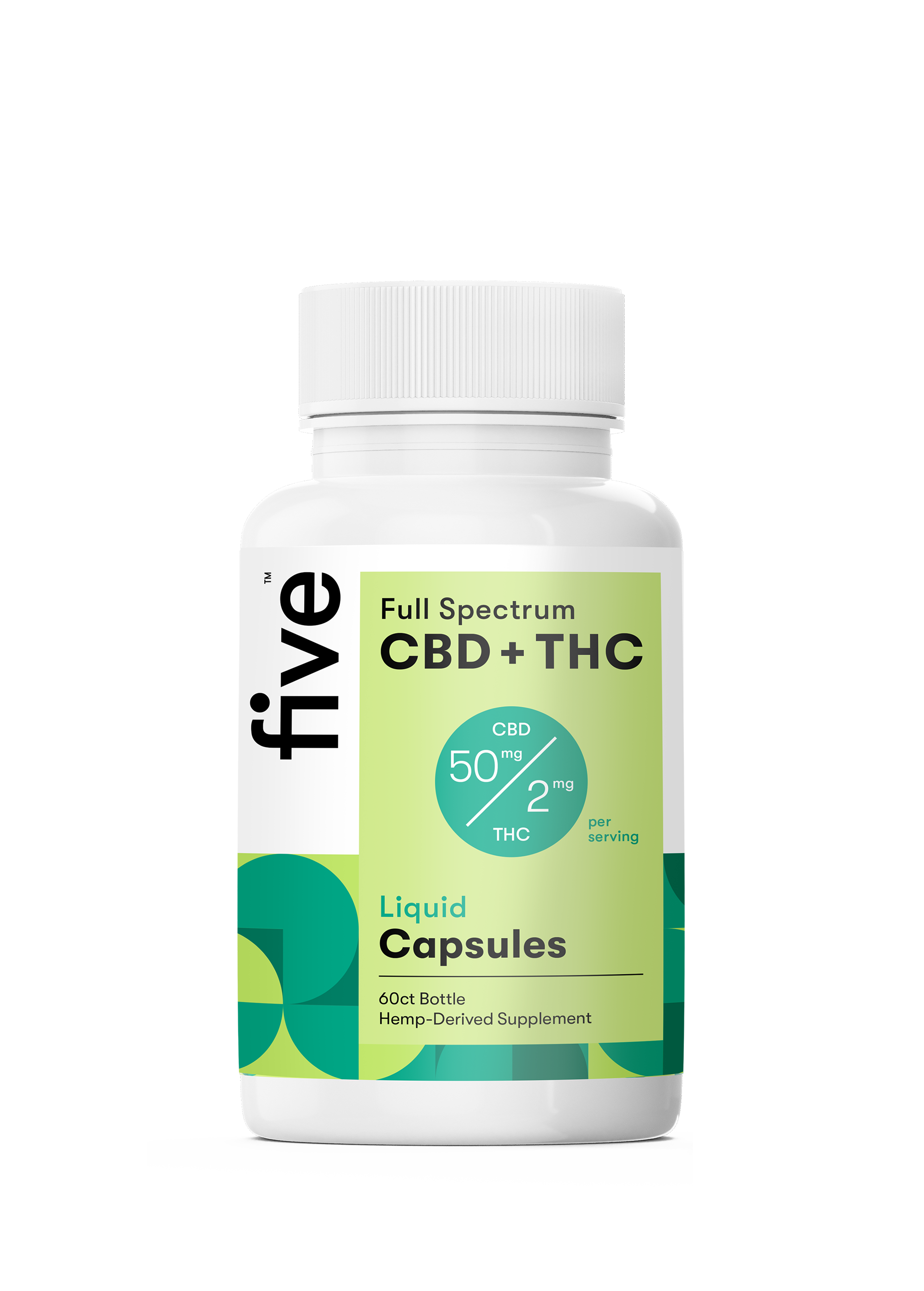 Five CBD Full Spectrum CBD+THC Liquid Capsules (Top 10)