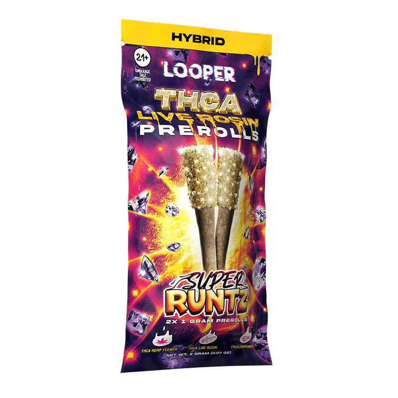 Looper Vape THCA Live Rosin Prerolls 1G: Super Runtz