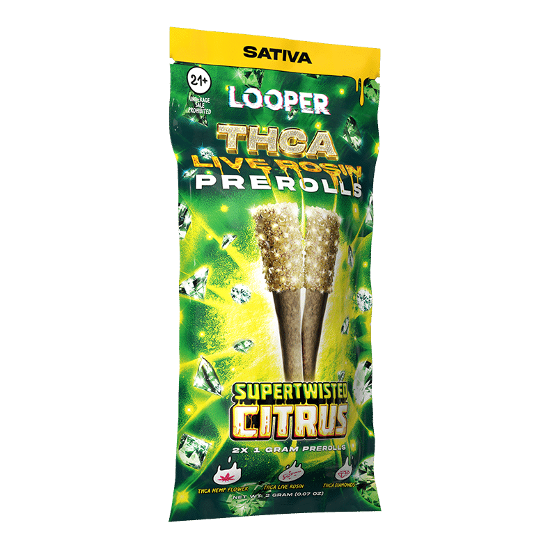 Looper Vape THCA Live Rosin Prerolls 1G: Supertwisted Citrus