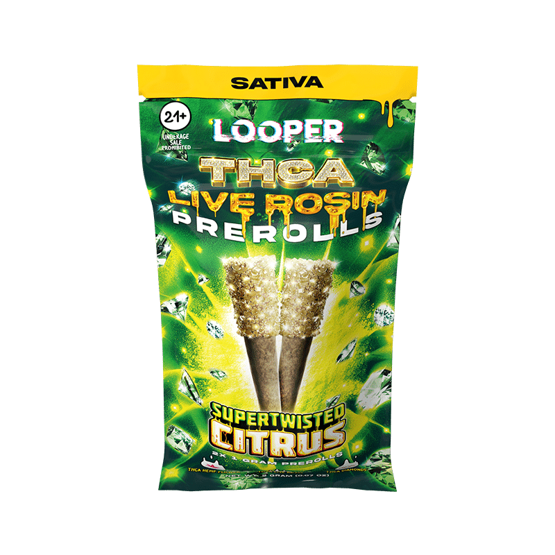 Looper Vape THCA Live Rosin Prerolls 1G: Supertwisted Citrus