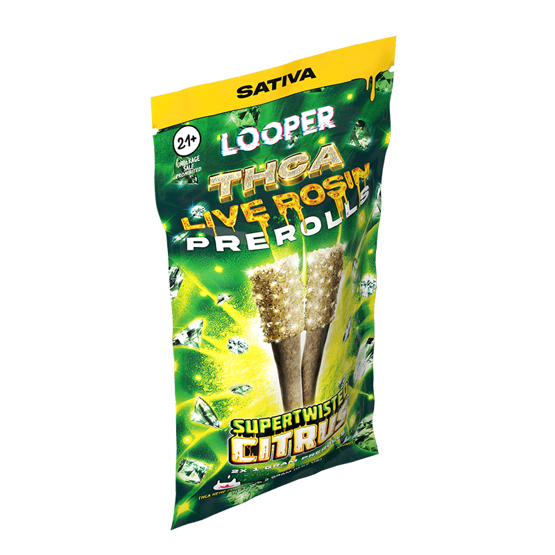 Looper Vape THCA Live Rosin Prerolls 1G: Supertwisted Citrus