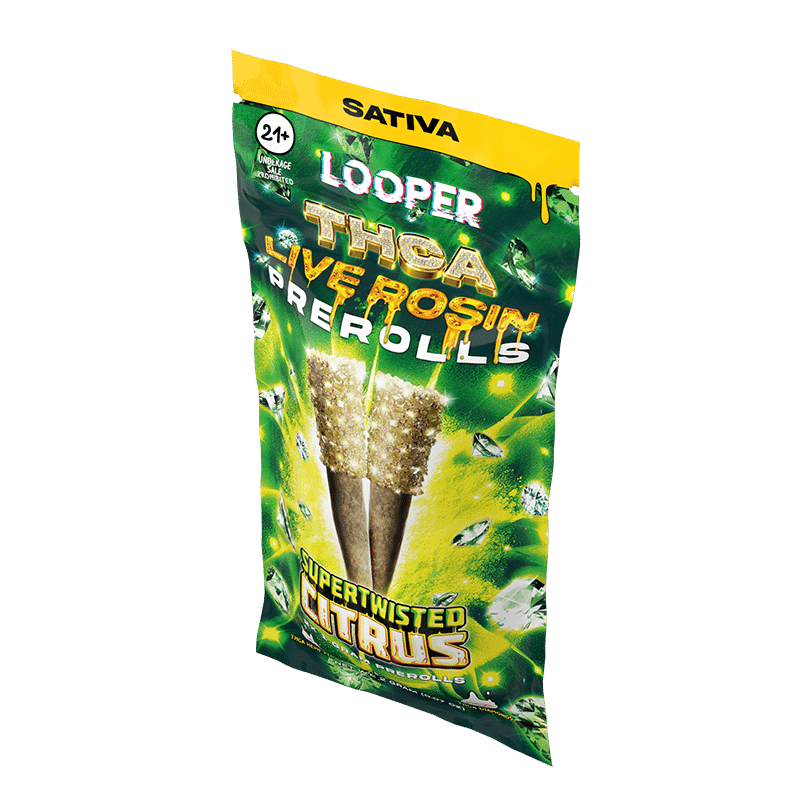 Looper Vape THCA Live Rosin Prerolls 1G: Supertwisted Citrus