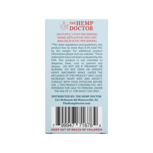 The Hemp Doctor Delta 8 THC Hemp Derived Vape Cartridge