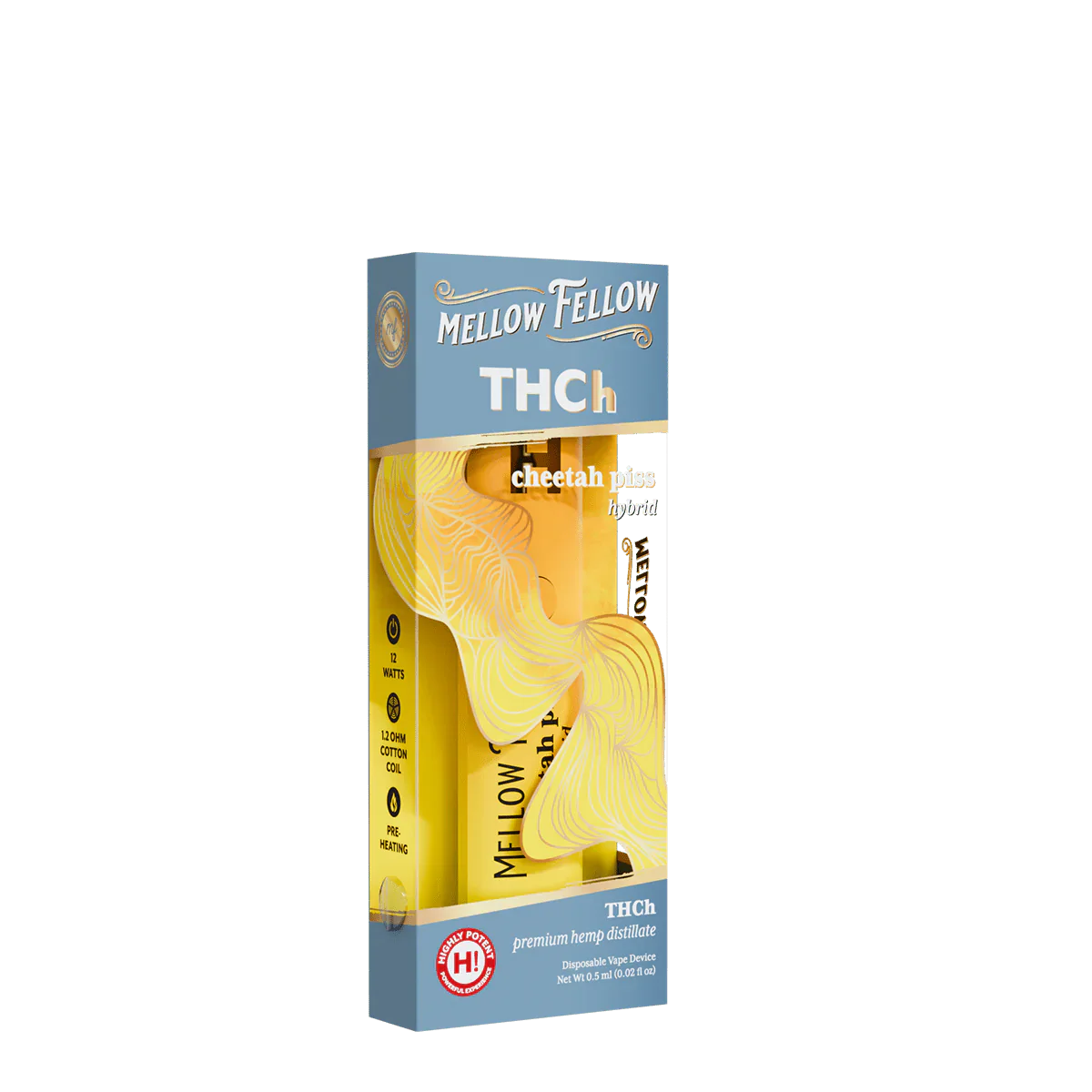 Mellow Fellow THCh 0.5g Disposable Vape - Cheetah Piss (Hybrid)