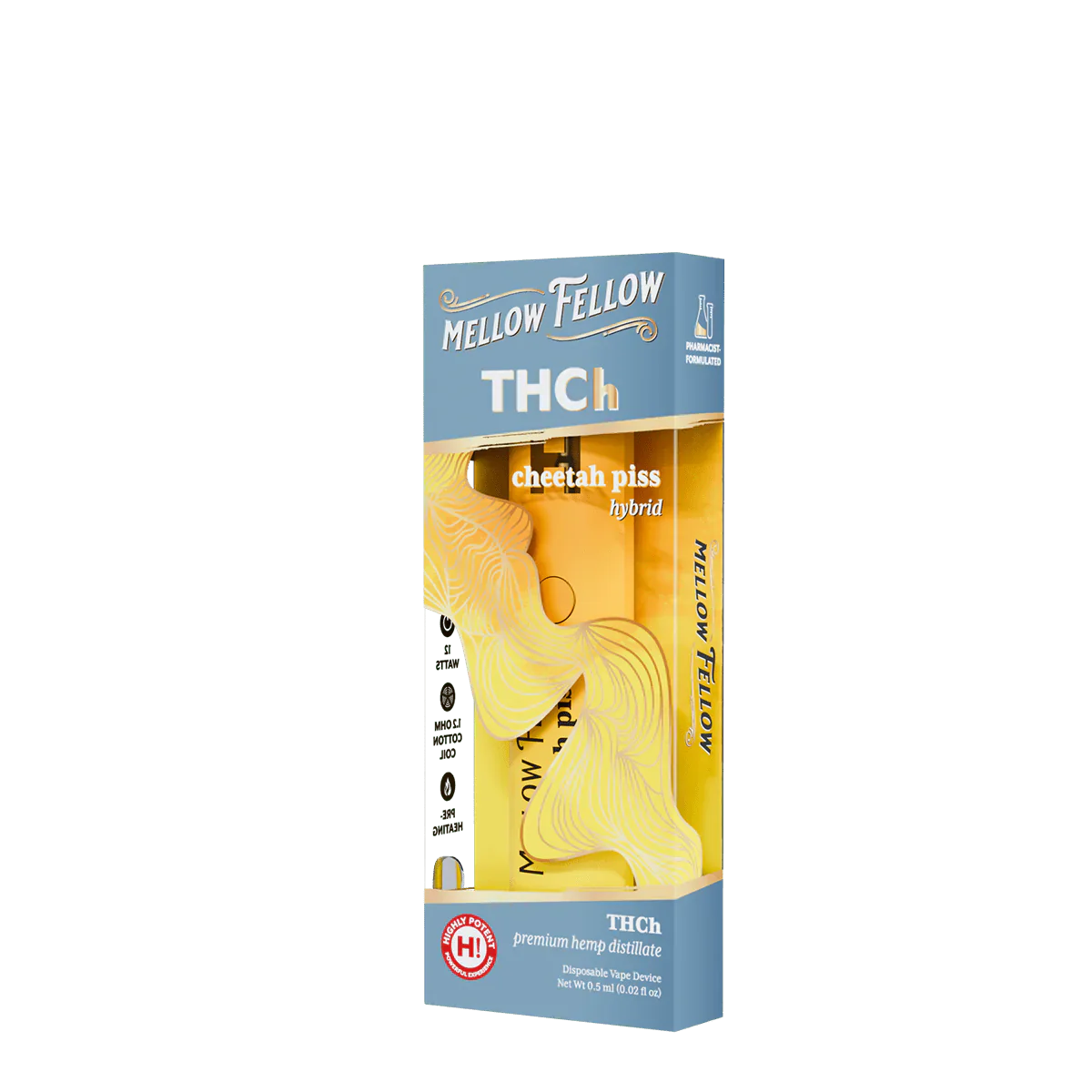 Mellow Fellow THCh 0.5g Disposable Vape - Cheetah Piss (Hybrid)