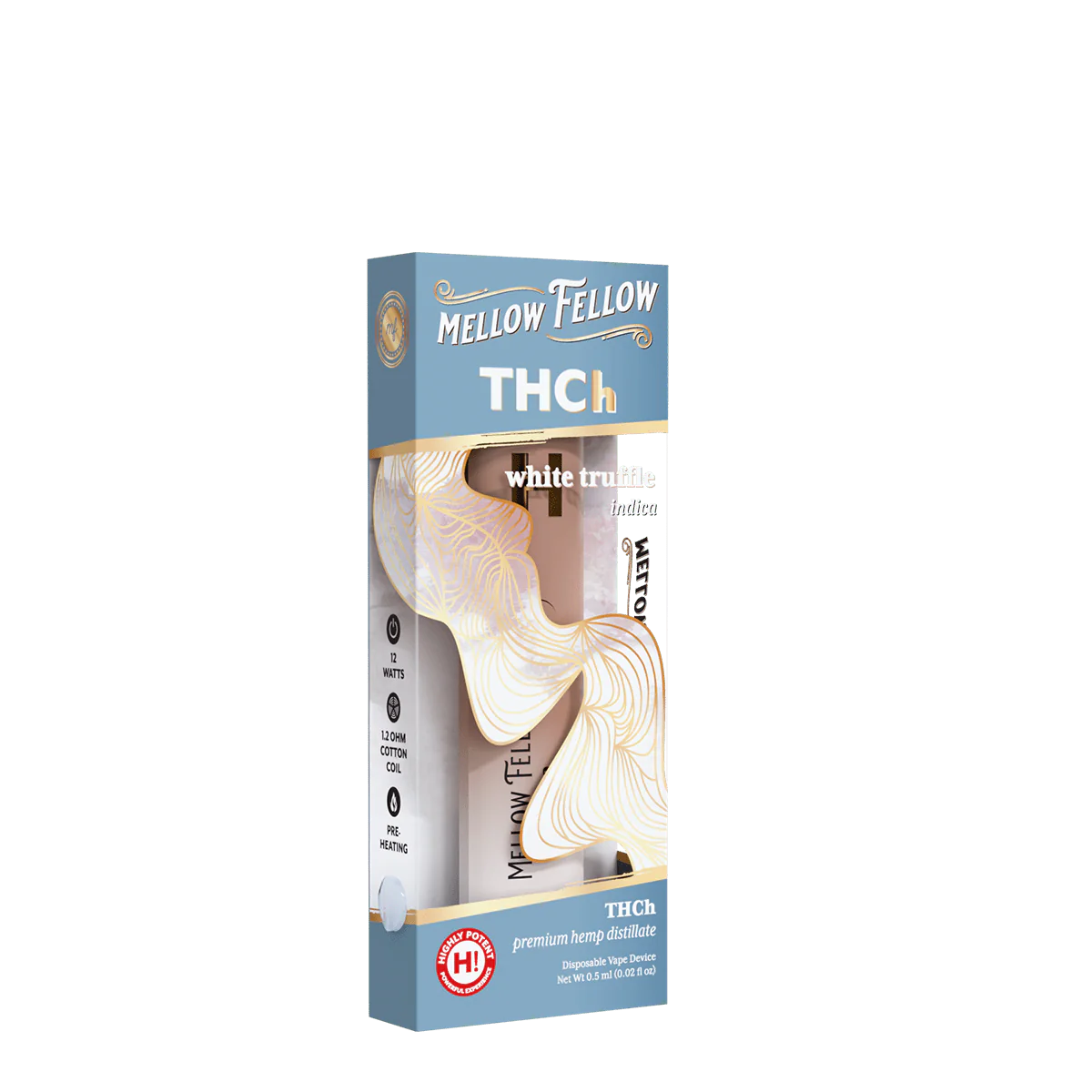 Mellow Fellow THCh 0.5g Disposable Vape - White Truffle (Indica)