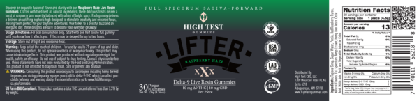 High Test Gummies ☀️Raspberry Haze Lifter Live Resin Gummies – Sativa Best Price