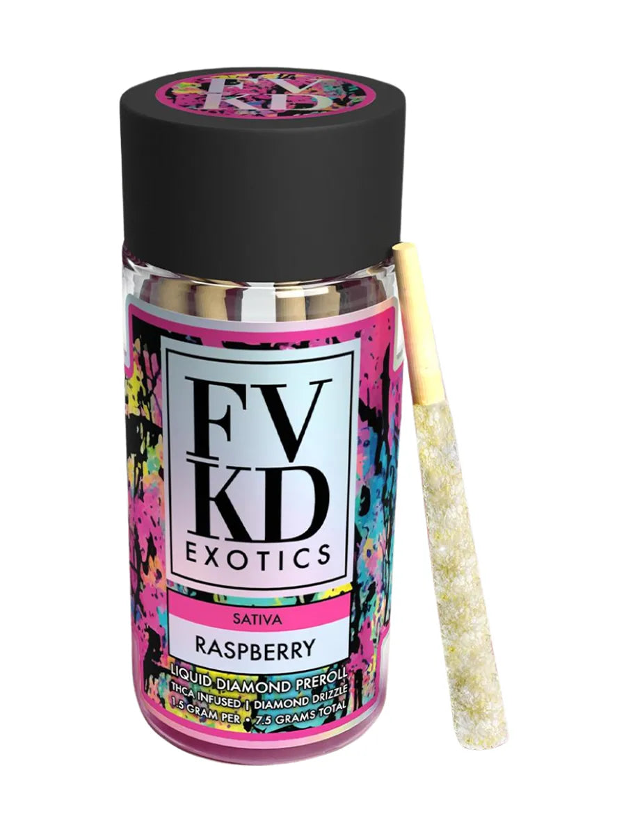 Raspberry FVKD Liquid Diamond Pre Rolls 7.5G 5ct Best Price