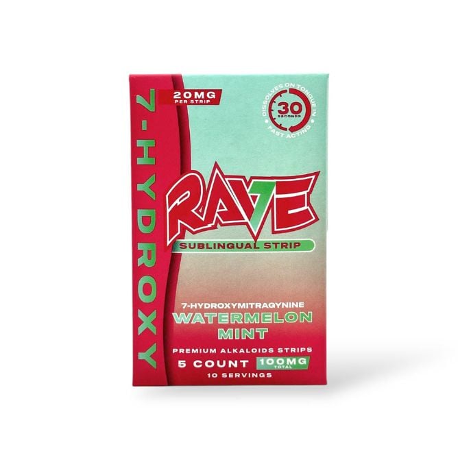 Rave Kratom 7-Hydroxy Sublingual Strips 5ct