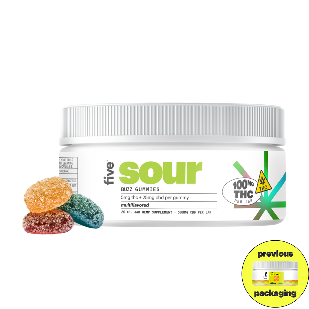 Five CBD Full Spectrum CBD + THC Gummies (Top 10)