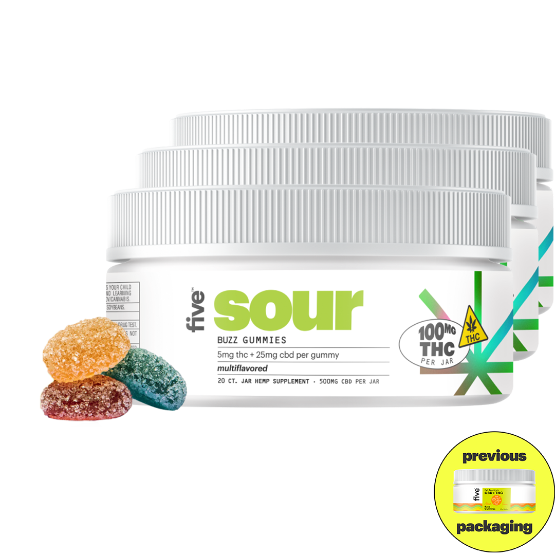 Five CBD Full Spectrum CBD + THC Gummies (Top 10)