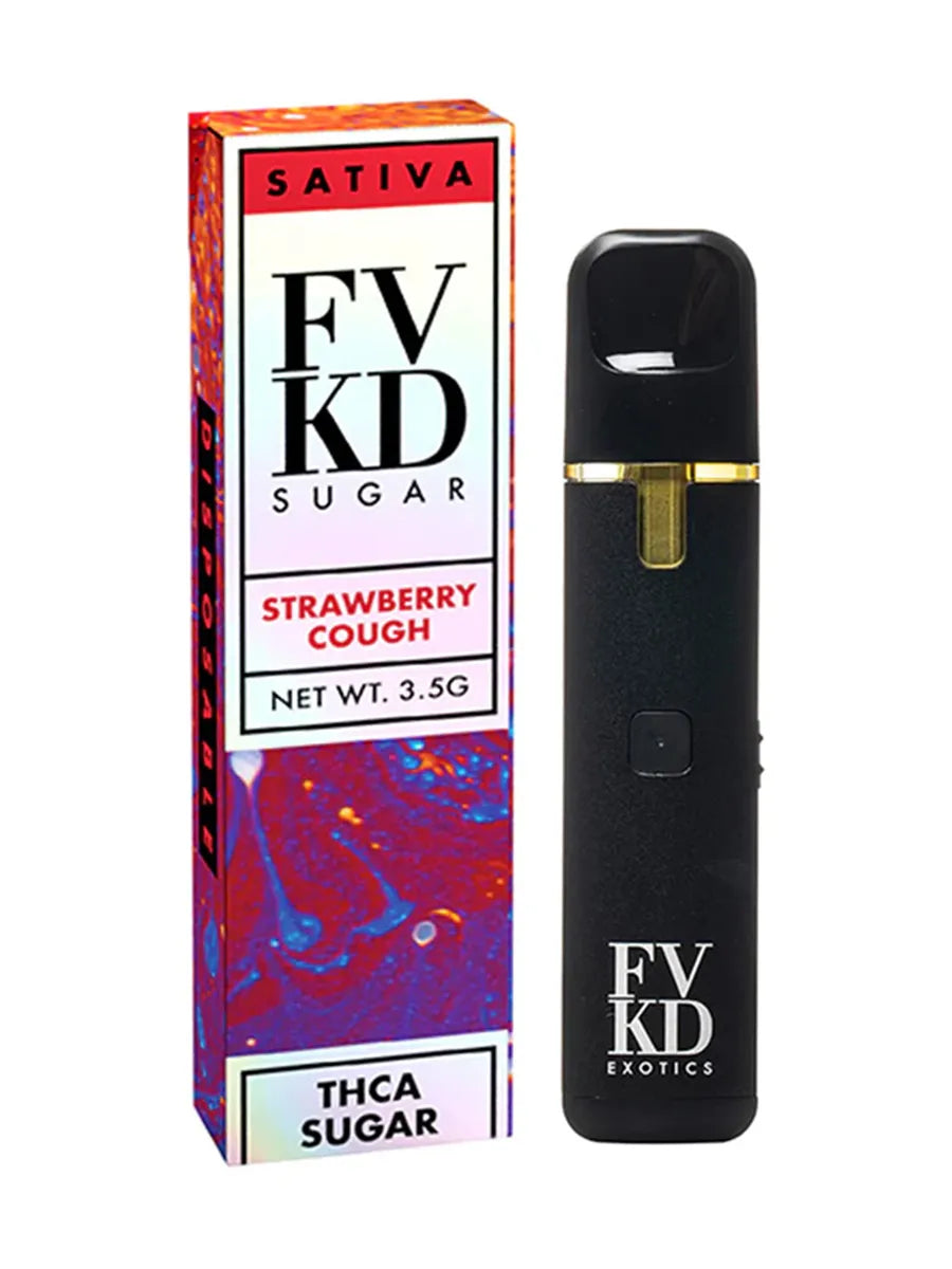 Strawberry Cough FVKD Exotics THC-A Sugar Disposable Vape 3.5G Best Price