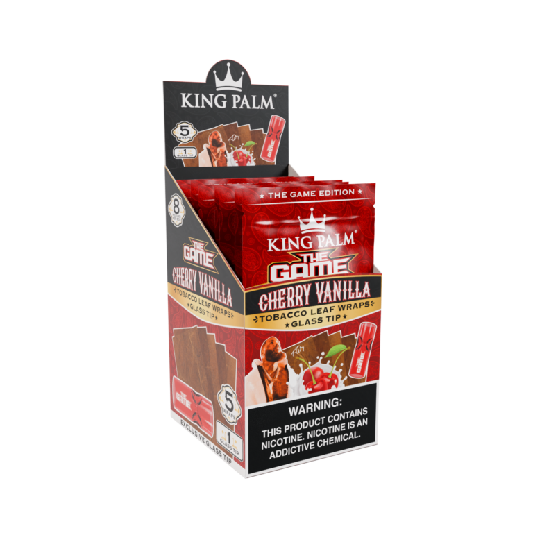 King Palm Cherry Vanilla w/Glass Tips – Wraps Best Sales Price - Pre-Rolls