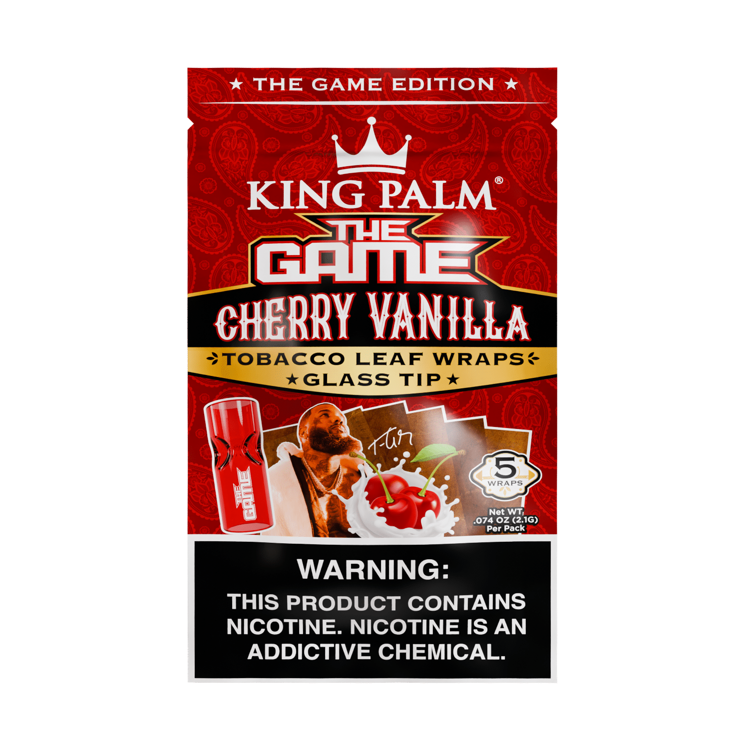 Tobacco Sheets w/Glass Tips – The Game Edition – Cherry Vanilla King Palm Best Price