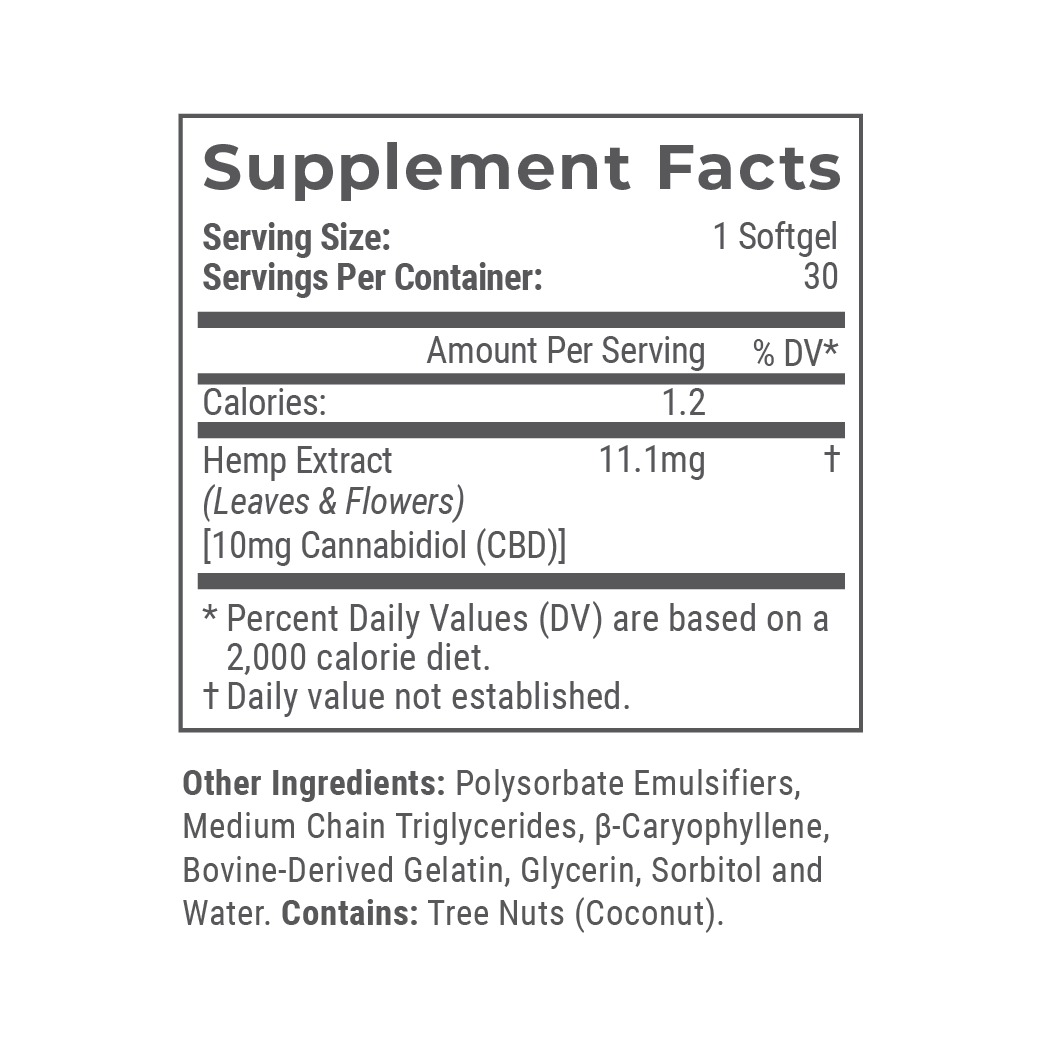 Joy Organics CBD Softgels 10mg / 25mg