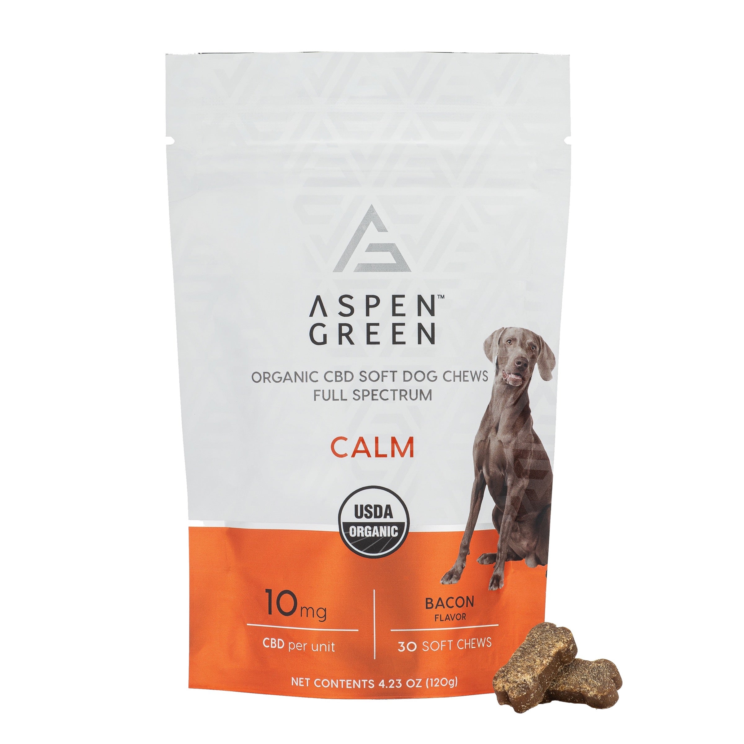 Aspen Green Calm Organic Broad Spectrum CBD Soft Dog Chews – 30 Count