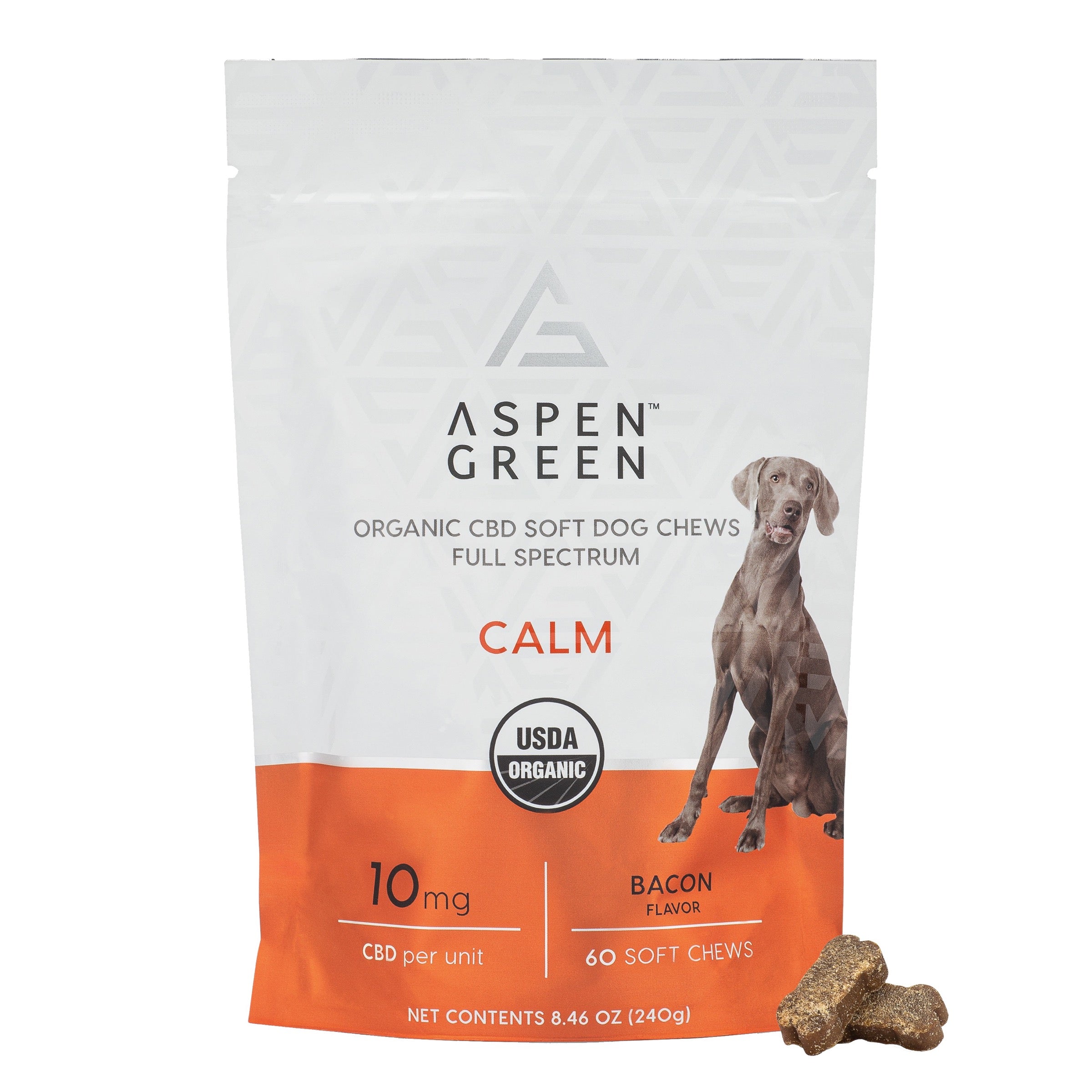 Aspen Green Calm Organic Broad Spectrum CBD Soft Dog Chews – 60 Count